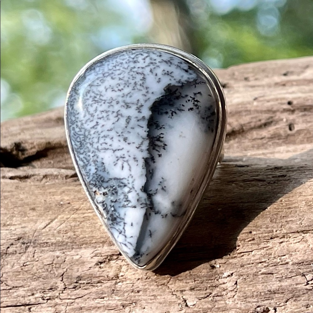 Remarkable Pattern Dendritic Opal Ring - image 3